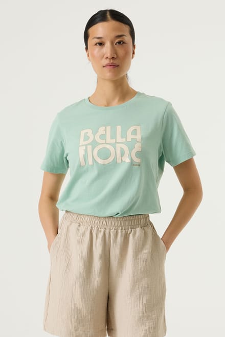 GARCIA Dames Tekst Print T-shirt Groen Korte mouw