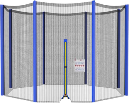 Trampoline Net - Veiligheidsomheining - Buiten Spelen - Geschikt 8 Palen - 304 cm Rond - Blauw