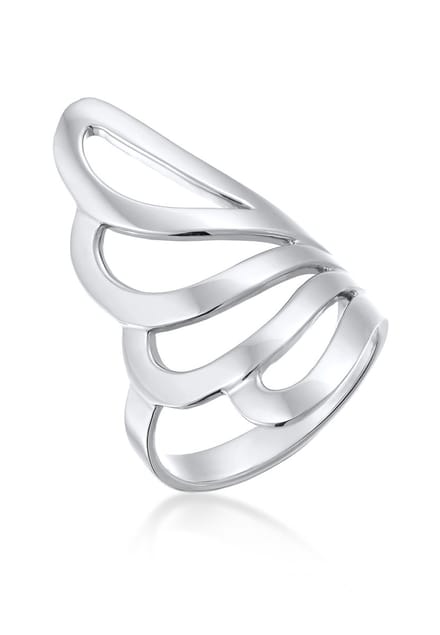 Nenalina - Ring - Dames Statement Basis Golf Geo in 925 sterling zilver - Dames