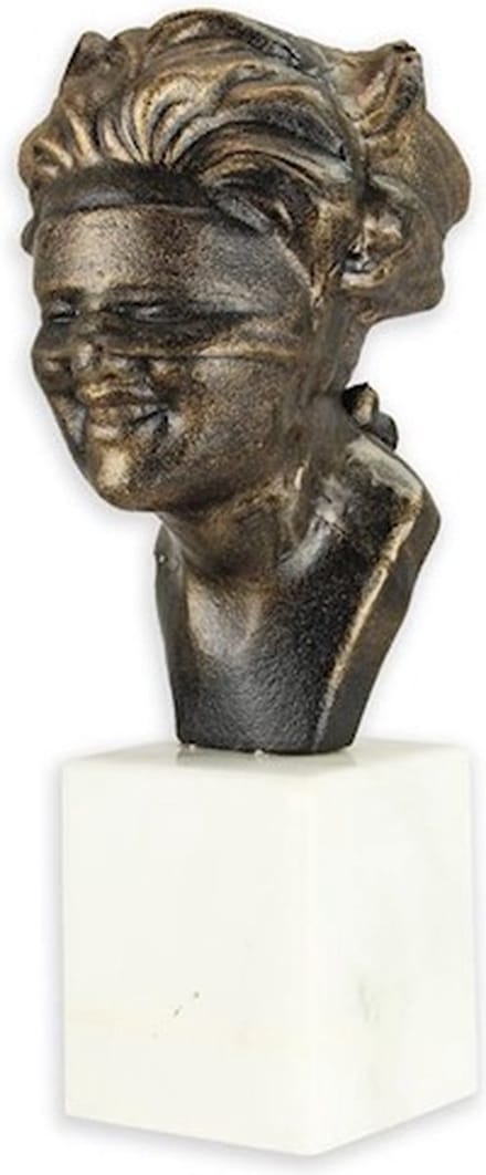 MadDeco - gietijzeren - buste - vrouwe - justitia - op marmer