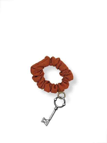Scrunchie sleutelhanger - Sleutelbos - Duurzaam cadeau - Handmade - Bordeaux rood