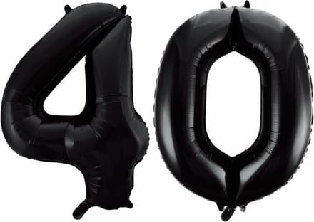 Folieballon 40 jaar zwart 86cm