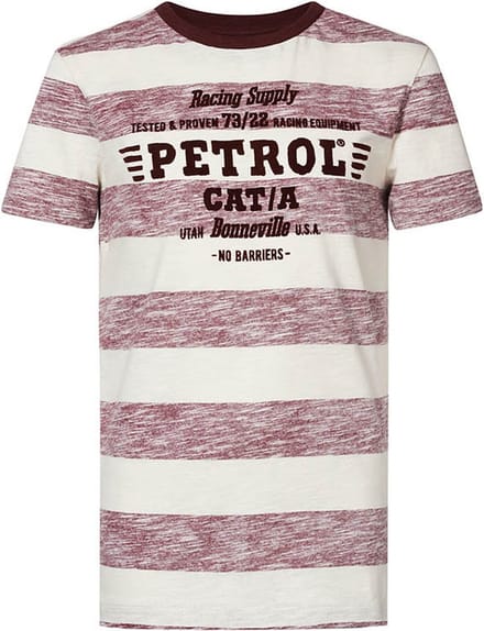 Petrol Industries - Jongens Gestreept T-shirt - Wit - Maat 128