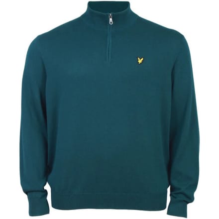 Lyle and Scott Cotton quater zip jumper petrol