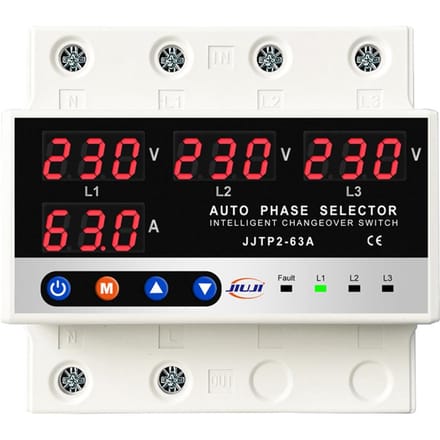 Multifunctionele Microcontroller Gebaseerde 3P Beveiliging Digitale Spanning Stroom Weergave Instelbaar veelkleurig