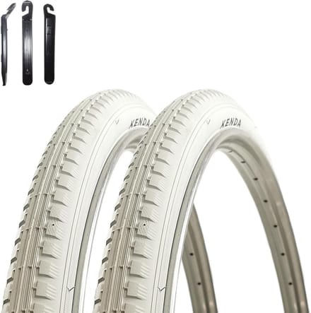 2x Fietsband Wit 40-635 (28 x 1 1/2) Inclusief Bandenlichters