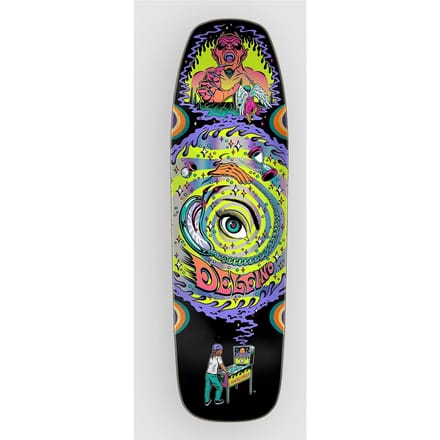 Santa Cruz Delfino Pinball Vision Pro 9.14" Skateboard Deck zwart