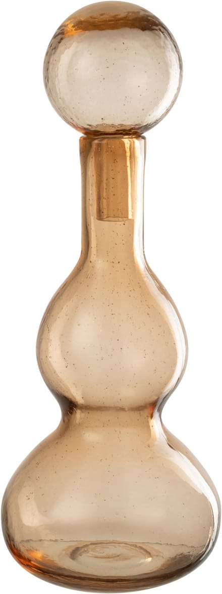 J-Line decoratie fles + stop Carol - caramel - small