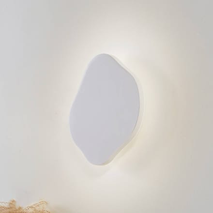 Lindby LED wandlamp Nielson, wit, gips, 30 x 30 cm