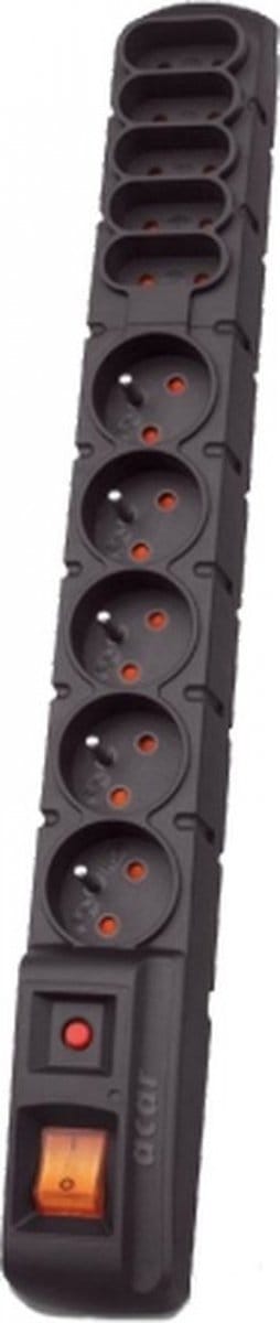 Acar S10 Serie - Overspanningsbeveiliging Stekkerdoos - Zwart - 10 Stopcontacten - 3m Kabel