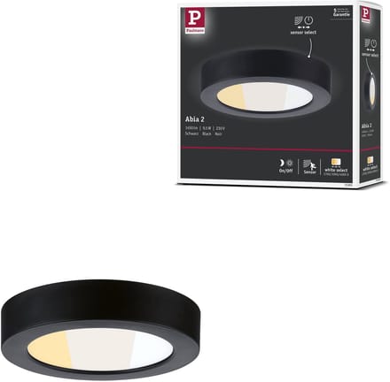 LED-paneel Abia 2 White Select Schemergestuurde bewegingsmelder (HF) rond 170 mm 9,5W 1100lm White Select Zwart