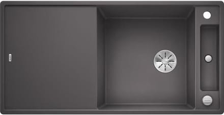 Silgranit spoelbak, 1000x510 mm, met accessoires, InFino, grijze rots