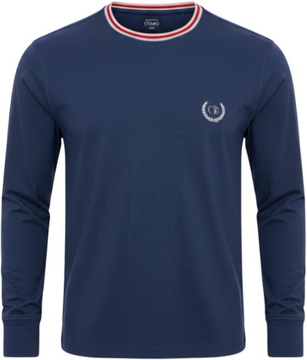 OMBRE Longsleeve - Katoen - Lange Mouw - Gestreept Donkerblauw M
