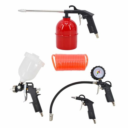 Awtools AW10035 - Pneumatisch Gereedschapsset - 5 Stuks - Spuitpistool - Blaaspistool