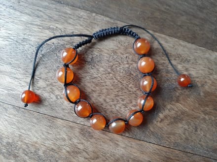 Carneool shamballa armband 10 mm