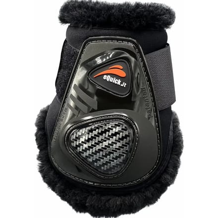 Vetlokbeschermers voor paarden met bont eQuick eCarbon Velcro Fluffy