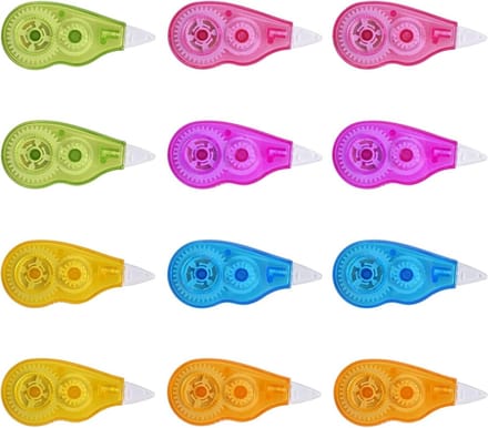 Set van 12 Correctietapes, Mini Pocket Mouse, 4m x 5mm, Ideaal voor School, Kantoor en Creatieve Projecten