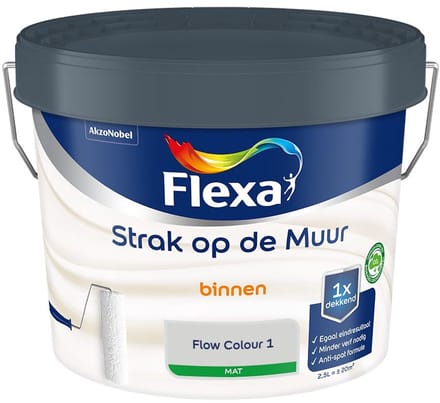 Flexa - Strak Op De Muur Binnen Mat - Flow Colour 1 - Mengverf - 2,5 L