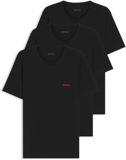 HUGO T-shirts regular fit (3-pack) - heren T-shirts O-hals - zwart