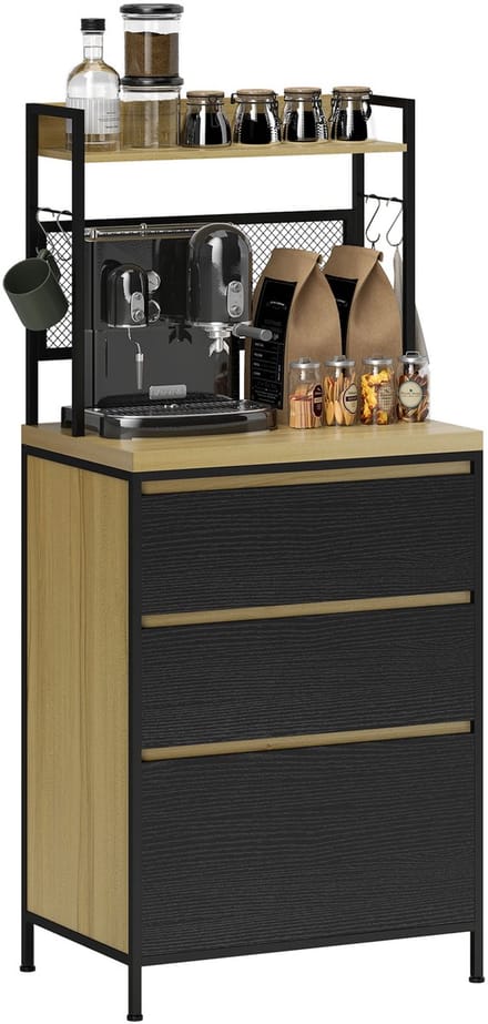 HOMCOM-Keukenkast-MDF-60x40x132cm-Natuurhout