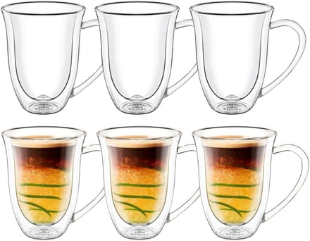 Wilmax Doppelwandige Glastasse, 300 ml, 6er Set, WL-888726/A6