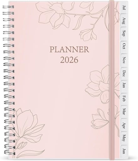 2024 Planner - Week Maand Overzicht - Dagelijkse Planning - 12 Maand Tabs - 15x21cm - Roze