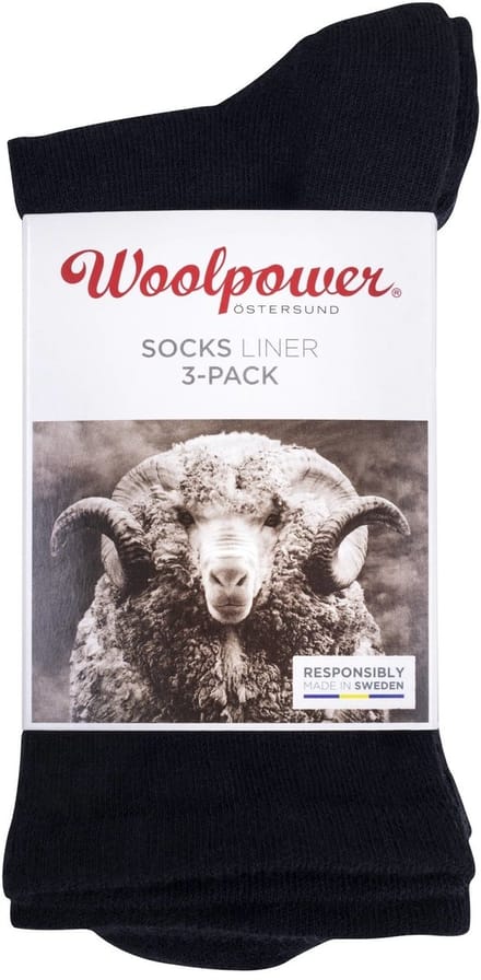 Woolpower 3-Pack: Liner Sokken - Zwart