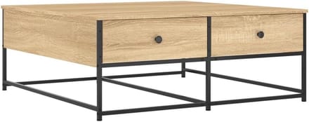 Salontafel 100x99x40 cm van bewerkt hout in sonoma eikenkleur