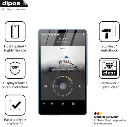 dipos – 2x Beschermfolie geschikt voor SWOFY M503 Pro MP3-Player | 3D Full Cover Screenprotector | 100% Passend