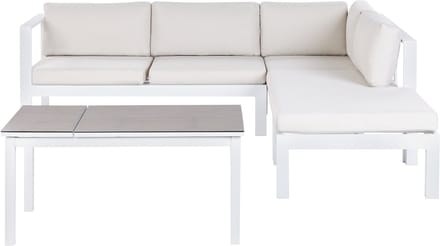 MESSINA - Loungeset voor 5 - Gebroken wit - Aluminium
