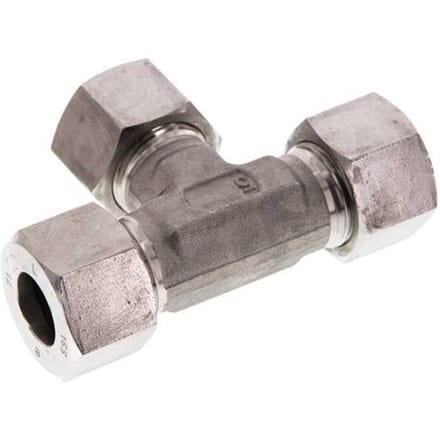 16S RVS T-stuk Snijring 400 Bar DIN 2353 - FL3T-C-ST-16-S