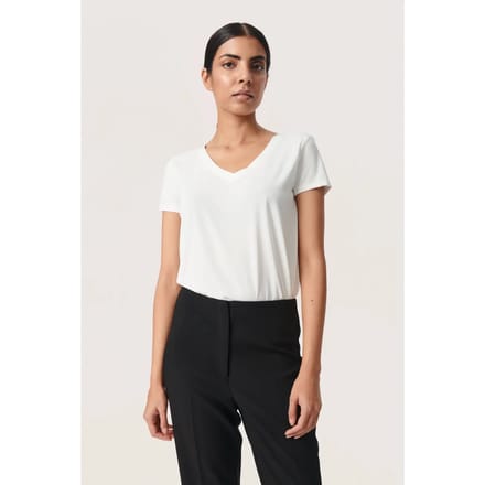 SOAKED IN LUXURY SLColumbine V-neck SS - Broken White White