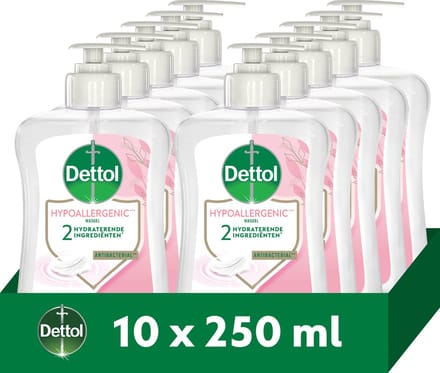 Dettol Handzeep Hypoallergenic 250ml - 10 stuks - Voordeelverpakking
