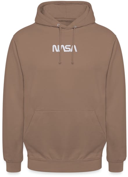NASA Logo Wit Borduurwerk Hoodie Unisex