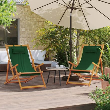 vidaXL - Opklapbare - stoelen, - 2 - stuks, - groene - stof