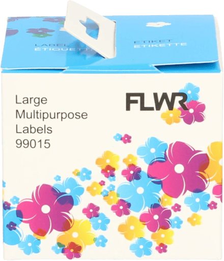 FLWR - Printetiket / 99015 / Wit - Geschikt voor Dymo