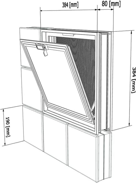 Ventilatieraam Wit met Vliegengaas 19x19x8cm voor Ventilatie