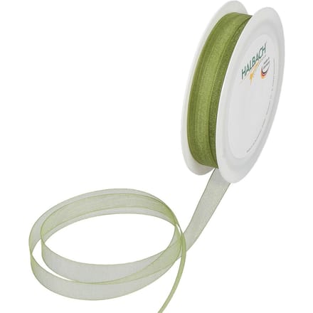 Organza lint, 10 mm - Mosgroen