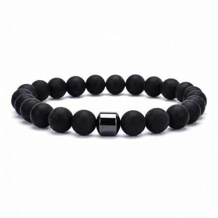 XYZ Goods Armband Heren Onyx Kralen - Natuursteen - 19cm - Elastisch