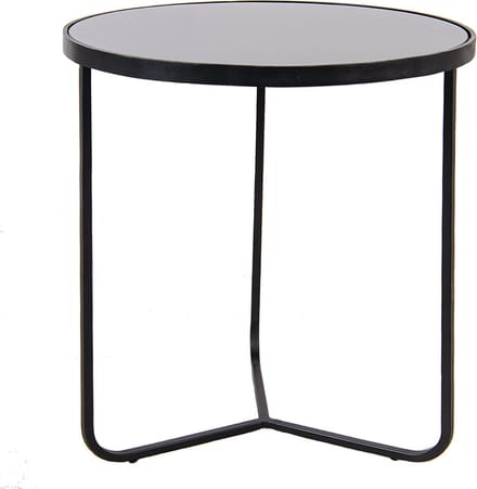 Clayre & Eef Bijzettafel Ø 50x55 cm Zwart Aluminium Rond