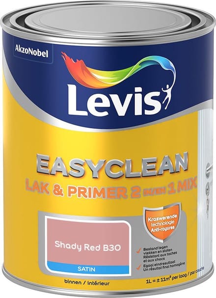 Levis - Easyclean Lak & Primer 2-In-1 Mix - Shady Red B30 - Mengverf - 1 L