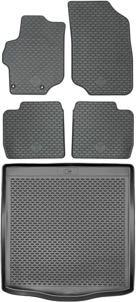 Max-Dywanik Citroen C-Elysée - Bagagedrager en Rubberen Mat Set - Vanaf 2013 - Zwart