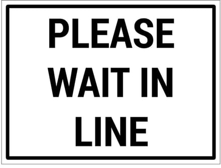 Please wait in line bord | gecoat dibond materiaal | 28 x 21 cm