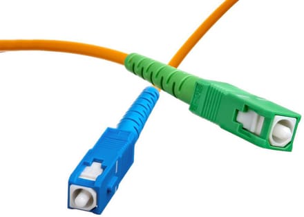 Force Case, Glasvezelkabel SC/APC naar SC/UPC - Singlemode - Geschikt voor Modems/Routers - 2m, Groen / Blauw