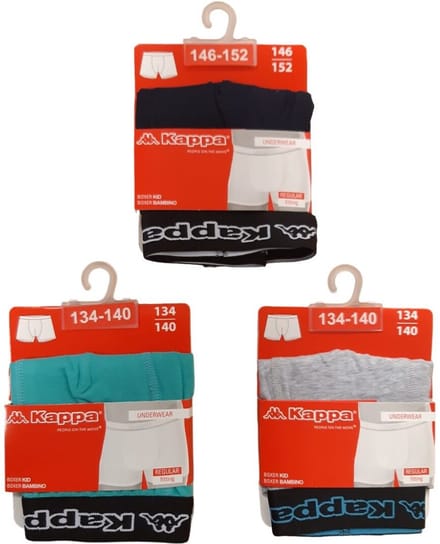 KAPPA-UNDERWEAR-REGULAR FITTING- MAAT 134-140-KLEUR Donker blauw/Grijs melee/Green aqua
