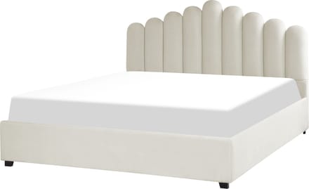 VINCENNES - Bed met opbergruimte - Wit - 180 x 200 cm - Fluweel