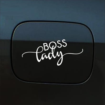 Bumpersticker - Boss Lady - 6 X 14,8 - Wit