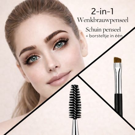 3 Stuks I Dubbele- end Wenkbrauw Borstel Plus Wenkbrauw kam  2 In 1 Brush & Kwast