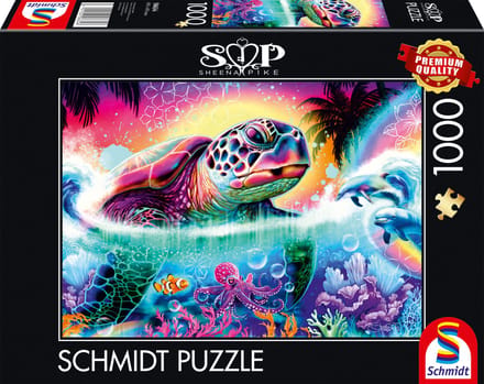 Schmidt - Legpuzzel - Neon schildpad - Sheena Pike - 1000 stukjes - Volwassenen - vanaf 12 jaar