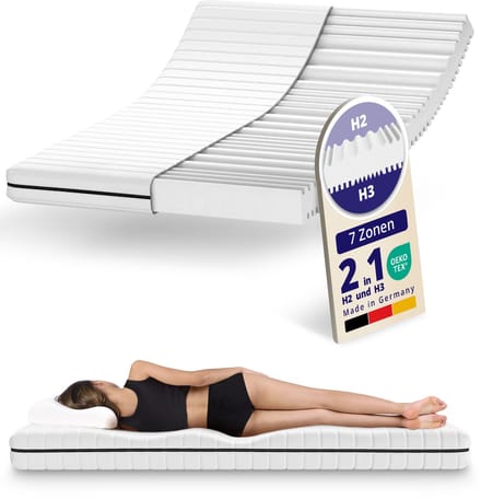 Matras - 100x200 - 7 zones - koudschuim - premium plus tijk - 15 cm - Gemiddeld